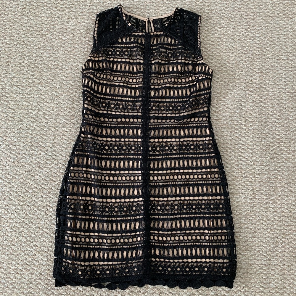 Francescas black overlay sleeveless mini dress